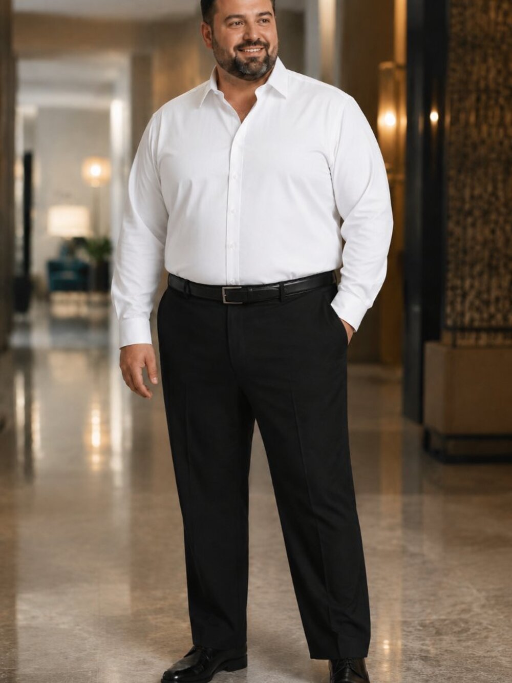 Flex by Falcon Bay Men’s White Long Sleeve Dress Shirt 3XL